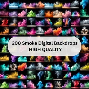 Puede incluir: Una colección de 200 fondos digitales de alta calidad con humo de colores en varias formas y tamaños. Los fondos son perfectos para fotógrafos y diseñadores gráficos que buscan agregar un toque único y creativo a su trabajo.