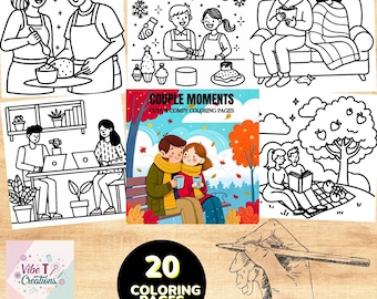 Cozy Couple & Pets Coloring Book: 20 Printable Pages (PDF Download)