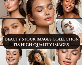 138 Beauty Stock Images: Diverse Skincare Photos for Branding (Digital Download)