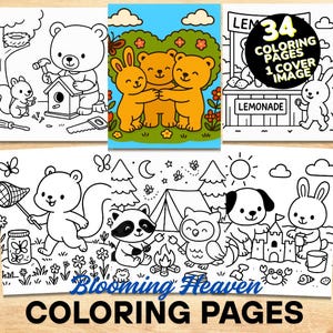 Cute, Cozy and Comfy Coloring Pages, 35 relaxing Blooming Spaces and Spring Gardens Illustrations, Printable Instant Digital Download PDF