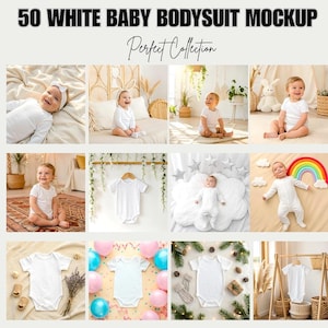 Boho Baby Bodysuit Mockup: Short & Long Sleeve (Digital JPG File)