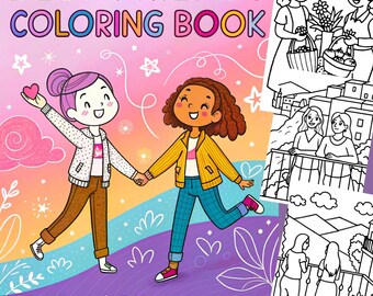 Best Friends: Coloring Book Featuring Girls in Cozy Moments |Bold and Easy Coloring Pages| 40 Digital Coloring Pages(Printable,PDF Download)