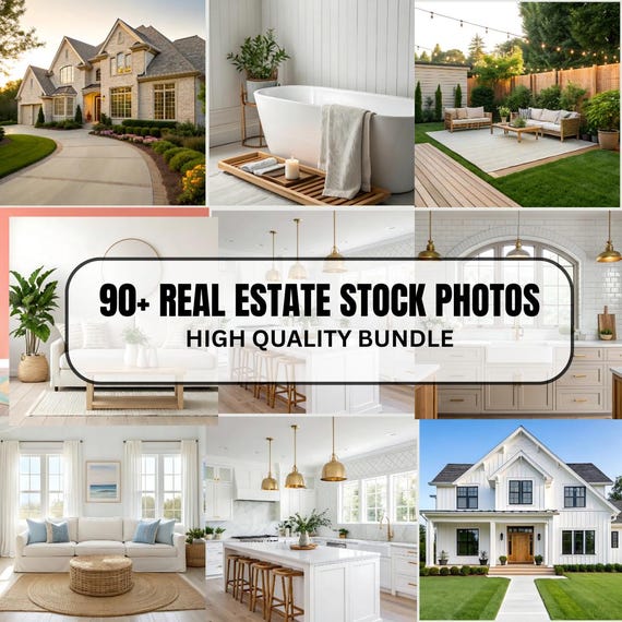 Light & Airy Interior Stock Photos: Real Estate Marketing Bundle (Digital Download) AI-generated Images
