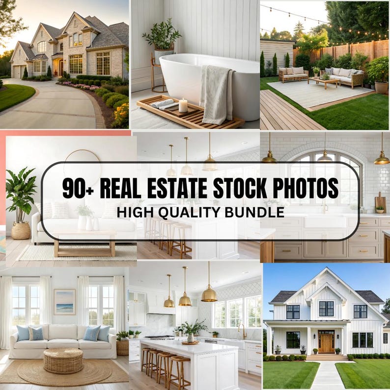 90 Interior Light & Airy Stock Photos | Real Estate Marketing Photo Bundle | Stock Home Images | 90 Premium Interiors | Real Estate Images, TheAgentSiteShop