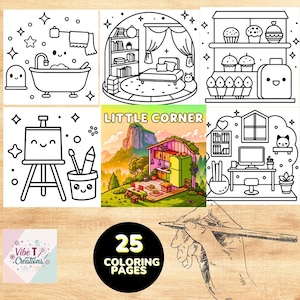 Cute & Comfy Little Corner Coloring Book for Kids Cute Comfy Coloring Book Simple Bold Coloring Pages Digital Coloring Book Gifted Coco wyo