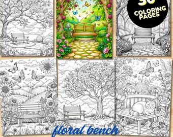 30 Blumenbank Malvorlagen: Verzauberte Garten Designs (PDF)