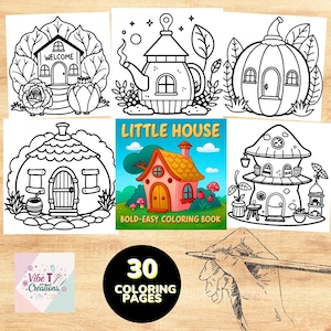 Coloriage Cozy Cottage : 30 scènes de petite maison (téléchargement numérique)