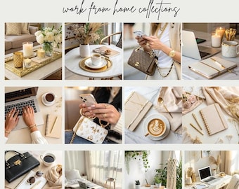 55 Faceless Stock Photos |Lifestyle Image Bundle | Work from Home | Boho Photos