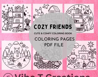 Cozy Friends: Super Cute Animal Characters Coloring Book