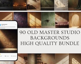 90 arrière-plans de studio anciens maîtres, superpositions de fonds numériques beiges pour la photographie de mariage de maternité, texture beaux-arts, arrière-plan Photoshop
