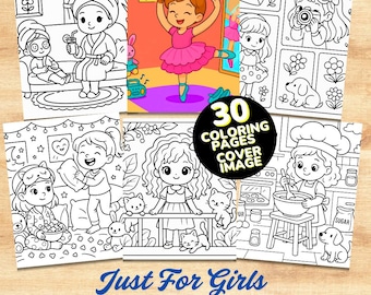 Cozy Girl Coloring Book: 30 Pages for Teens & Adults (PDF)