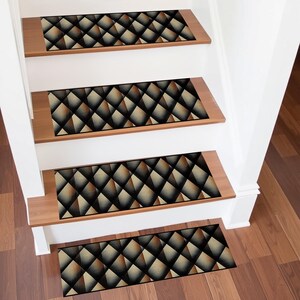 Design-Treppenstufe, Abstrakter Treppenteppich, Muster-Treppenteppich, Treppenläufer für Stufe, Innen- und Außenbereich,