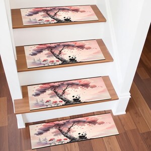 Treppenmatte,Bärenmuster,Treppenteppich,Treppenteppich,Design-Treppenstufe,Treppenläufer für Stufen,Geschenkmatte,Waschbare Matte