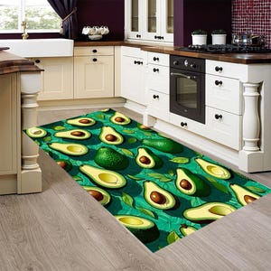 Avocado Rug,Avocado Pattern,Kitchen Rug,Living Room Rug,Area Rug,Bedroom Rug,Art Rug,Home Decor,Washable Rug,Non Slip Rug,Gift Rug
