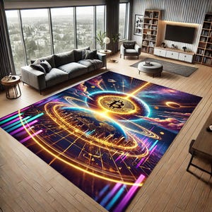 Bitcoin Rug,Crypto Currency Rug,Area Rug,Crypto Gift Rug,Modern Rug,Office Rug,Living Room Rug,Kitchens Rug,Neon Rug,Home Decor,Gift Rug