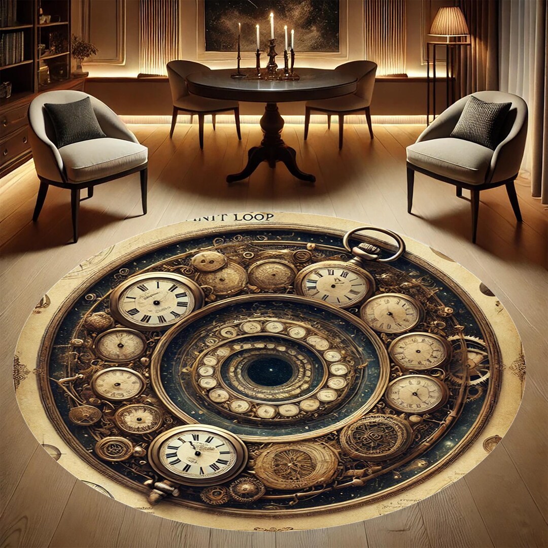 Clock Rug,time Machine Rug,endless Loop Rug,antique Rug,showy Rug ...
