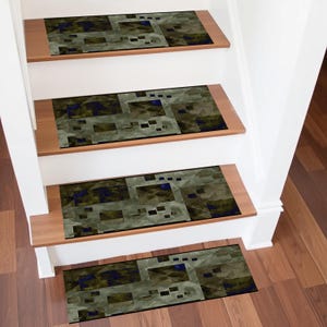 Treppenmatte,Geometrische Matte,Mustermatte,Treppenteppich,Treppenteppich,Design-Treppenstufe, Treppenläufer für Stufen, Innen- und Außenbereich