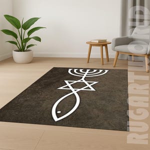 Jewish Prayer Rug,Jewish Gift,Hanukkah Gift,Personalized Jewish Gift,Menorah Prayer Mat,Starof David Rug,Hebrew PrayerMat,Starof David Decor