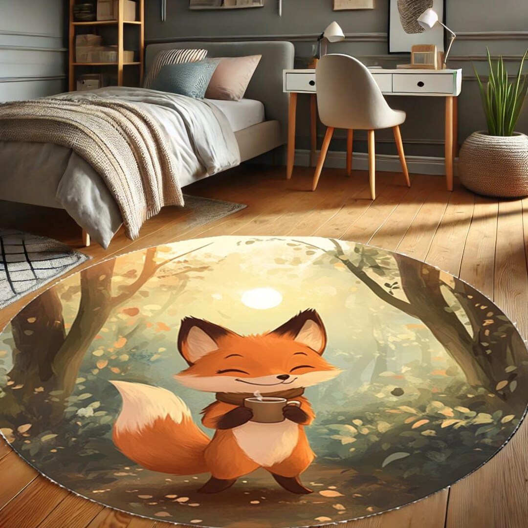 Fox Rug,red Fox,fox in the Forest,star of Fairy Tales,area Rug,cute Rug ...