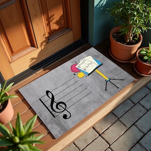 Music Key Door Mat,Music Symbol Door Mat,Front Doormat,Outdoor Doormat,Housewarming Gift,Welcome Mat,Customized Door Mat,Party,New Home Gift