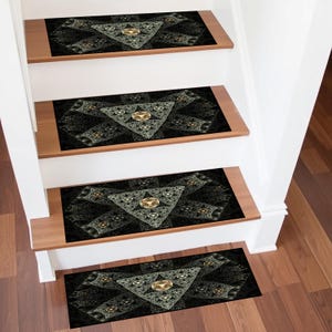 Abstrakter Treppenteppich, Design-Treppenteppich, Design-Treppenteppich, Design-Treppendecke, Treppenläufer für Stufe, Innen- und Außentreppe,