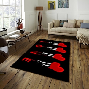Valentine Rug,love Rug,Heart Rug,Art Rug,Girls Room Rug,Life Rug,Living Room Rug,Area Rug,Non Slip Rug,Washable Rug,Gift Rug,Home Decor
