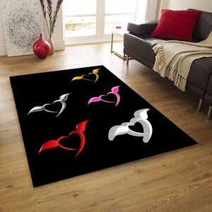 Valentine Rug,love Rug,Gift Rug,Heart Rug,Girls Room Rug,Life Rug,Living Room Rug,Art Rug,Winged Heart,Decorative Rug,Non Slip Rug,Area Rug