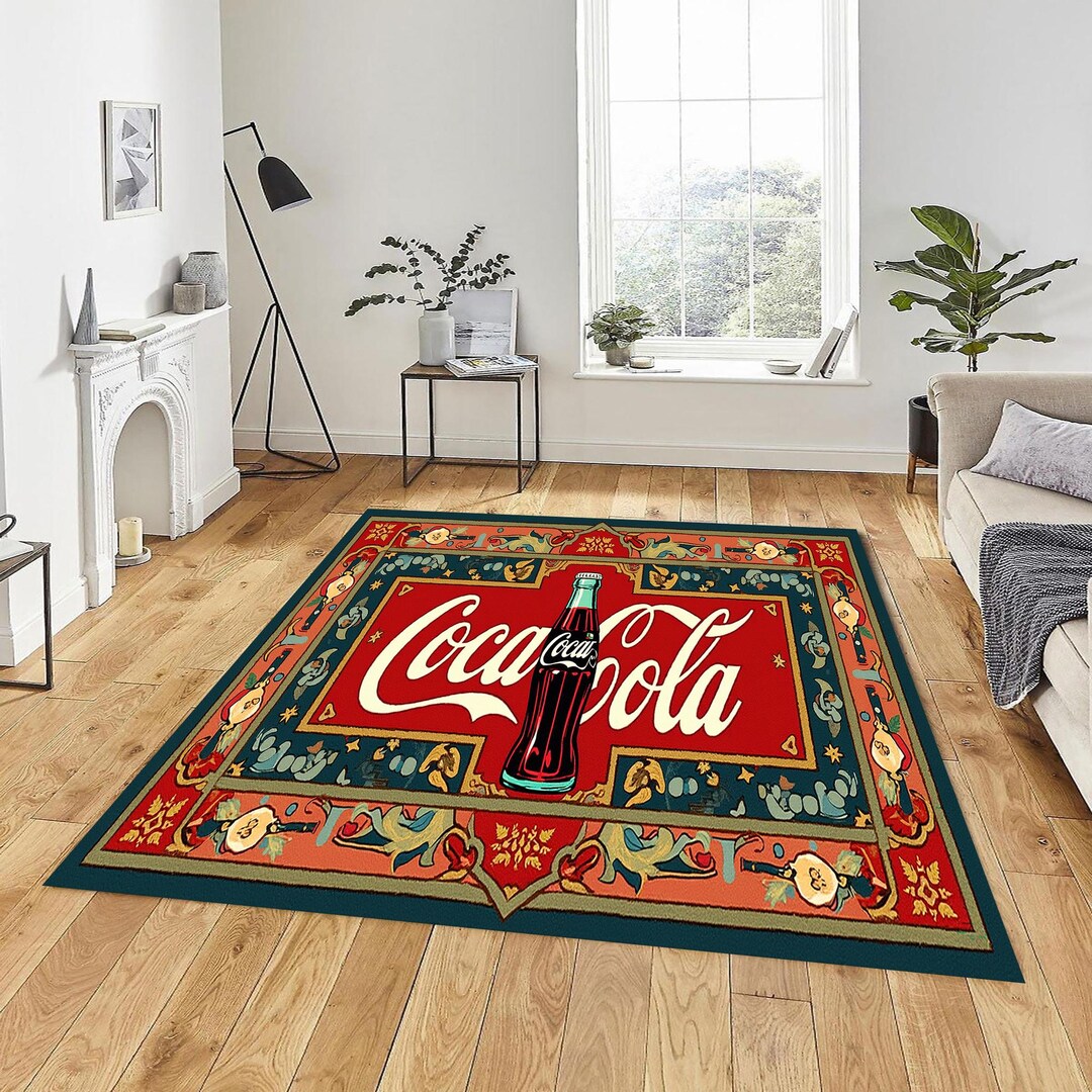 Coca Cola Round Rug Coca Cola Decor,retro Coca Cola,coca Cola Antique,cola Rug,coke Retro ...