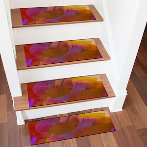 Mustermatte,Abstrakte Treppenmatte,Treppe,Treppenmatte,Treppenmatte,Design-Treppenstufe, Treppenläufer für Stufe, Indoor Outdoor Treppenstufe, Bereich Matte