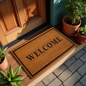 Welcome Door Mat,Front Door Mat,Outdoor Door Mat,Housewarming Gift,Welcome Mat,Customized Door Mat,New Home Gift,Home Decor,Washable Mat