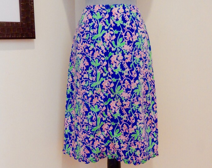 The Lilly 1960s Lilly Pulitzer Skirt Bright Blossoms & Vines Summery ...