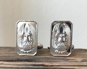 50s Robbins Co Attleboro Eagle Motif Cuff Links Midcentury Mad Men Accessory Gift for Him