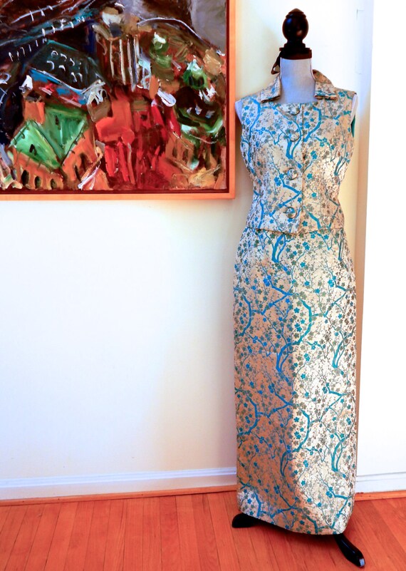 60s Nelly de Grab Gown Chic 2 Piece Evening Dress
