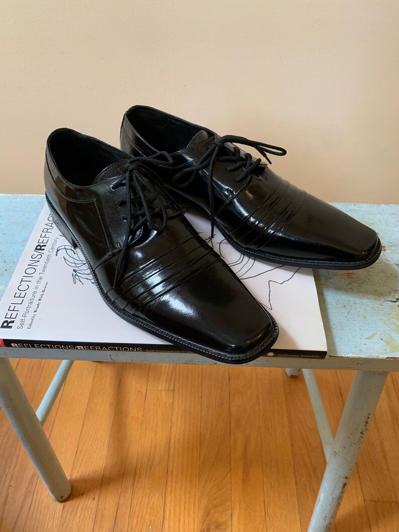 stacy adams patent leather tuxedo shoes