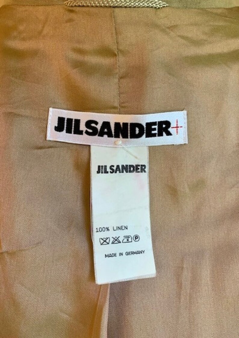 80s Jil Sander Slouchy Linen Duster Coat Neutral Tan Color Marvelous Minimal Design Best Fits US Women/'s Large-Extra Large