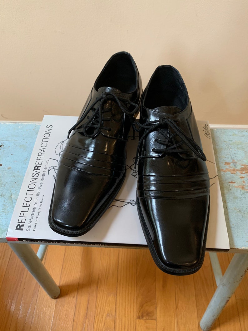 stacy adams patent leather tuxedo shoes
