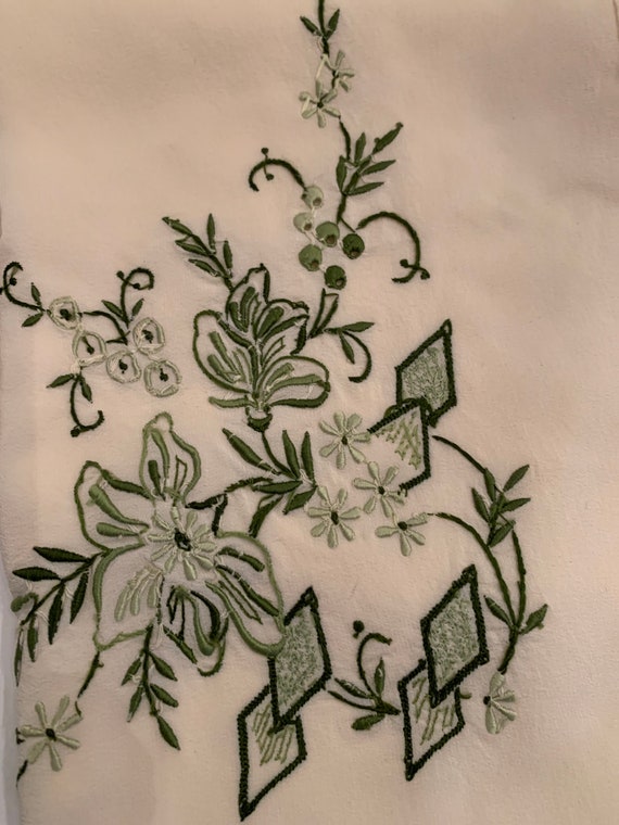 50s Custom Embroidered Vintage Souvenir Scarf Lov… - image 6