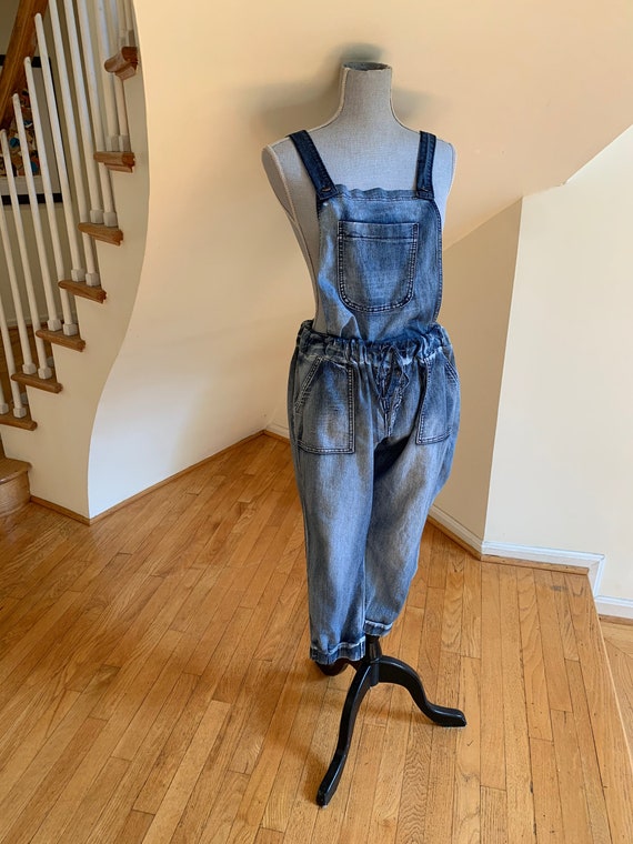 80s Acid Washed Overalls Romper Versatile 2 Pc Den