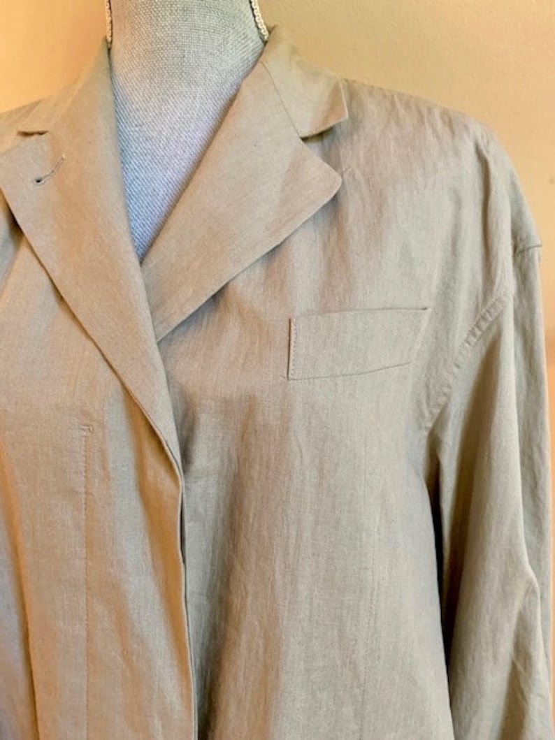 80s Jil Sander Slouchy Linen Duster Coat Neutral Tan Color Marvelous Minimal Design Best Fits US Women/'s Large-Extra Large
