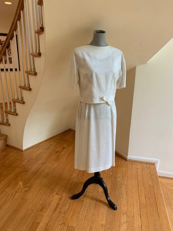 60s Mod Alison Ayres Dress Set Vintage White 2Pc … - image 3
