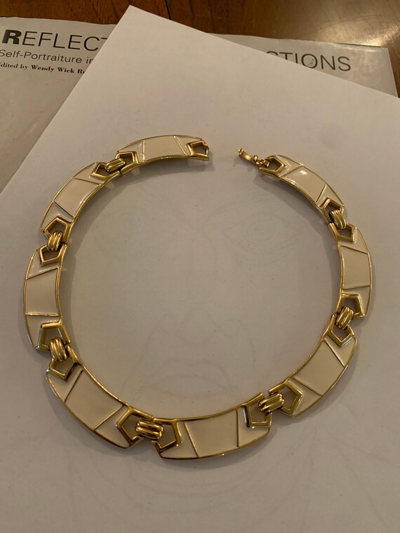Rare 80s Monet Choker Collar Vintage Necklace Pol… - image 4
