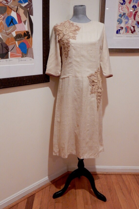 ecru vintage occasion dress