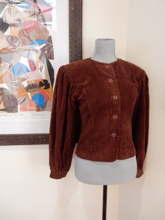 80s Cathy Hardwick Jacket Wide Wale Brown Corduroy