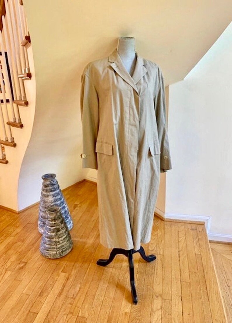 80s Jil Sander Slouchy Linen Duster Coat Neutral Tan Color Marvelous Minimal Design Best Fits US Women/'s Large-Extra Large