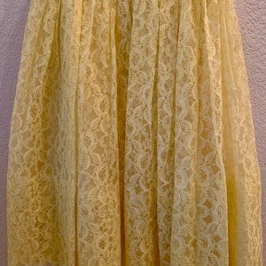 Vestido de fiesta de cóctel con encaje de ensueño de los años 50, vestido de fiesta de graduación, amarillo limón soleado, cintura ancha, etiqueta ILGW Union imagen 6