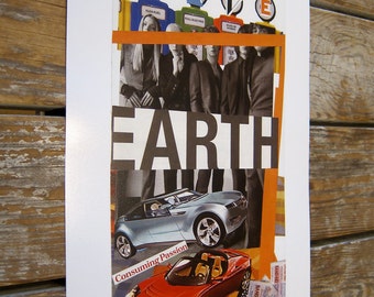 Collage Art Print SAVE EARTH Limited Edition signed phipps y moran Baltimore 11X17 Ready to Frame