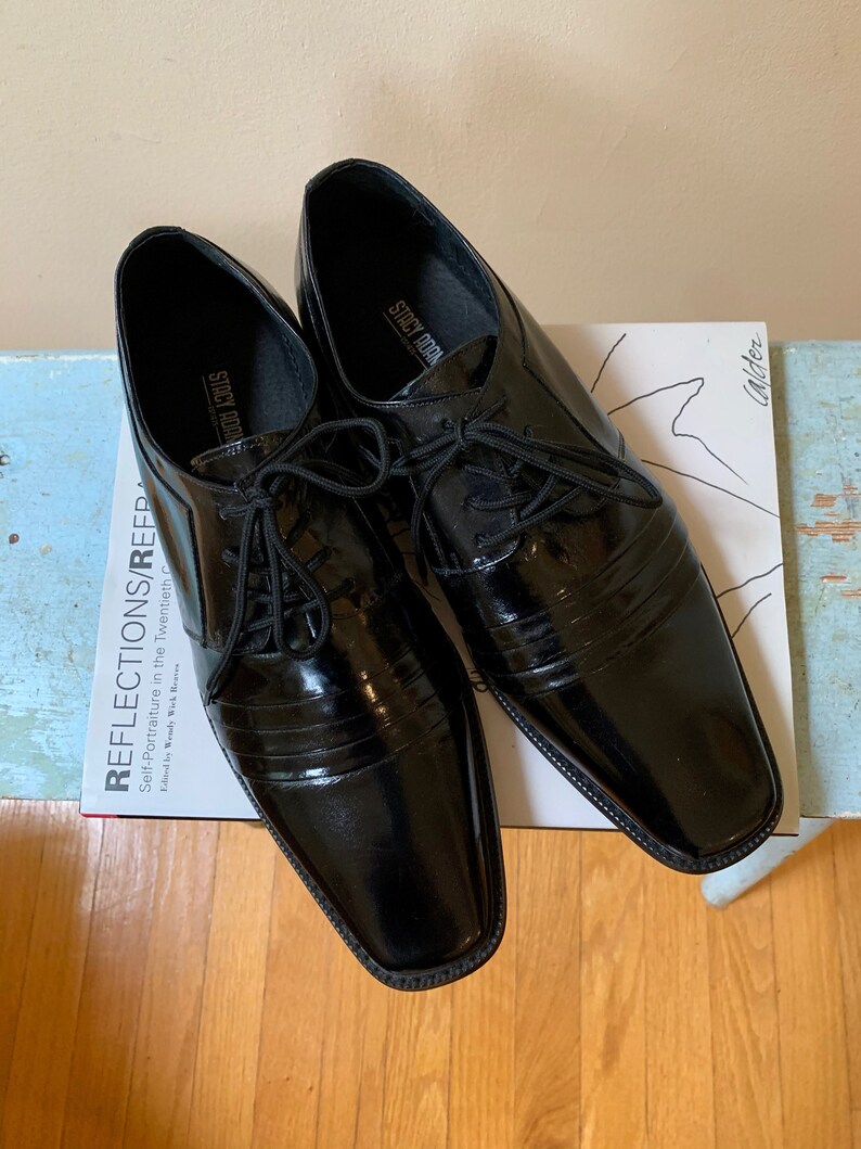 stacy adams patent leather tuxedo shoes