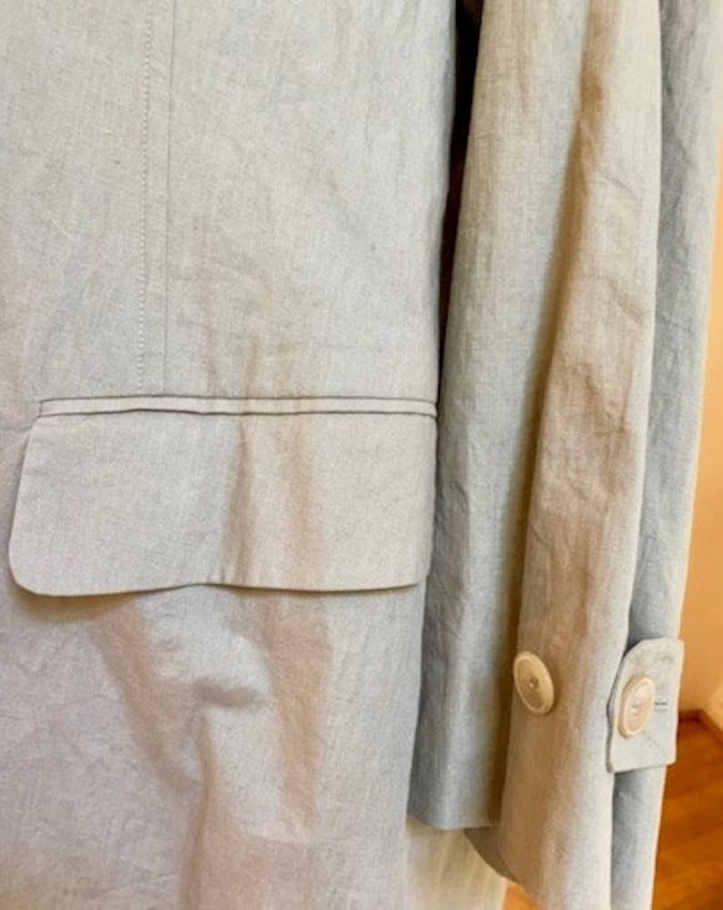 80s Jil Sander Slouchy Linen Duster Coat Neutral Tan Color Marvelous Minimal Design Best Fits US Women/'s Large-Extra Large