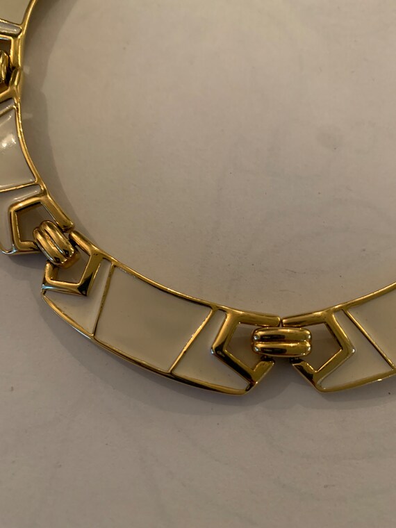 Rare 80s Monet Choker Collar Vintage Necklace Pol… - image 5