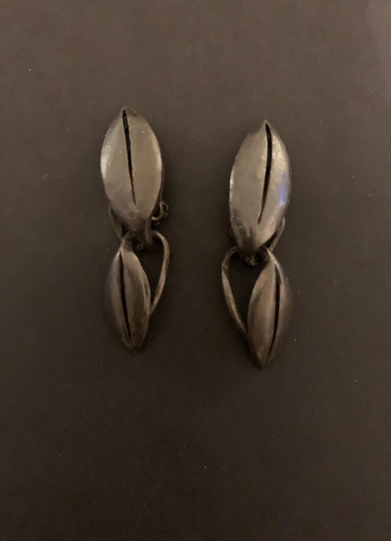 80s Modernist Delphine Nardin Paris Clip Earrings 